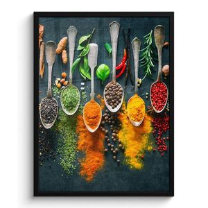 MuchoWow PLAKÁT V RÁMU Bylinky - koření - lžíce 60x80 cm obraz