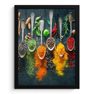 MuchoWow PLAKÁT V RÁMU Bylinky - koření - lžíce 30x40 cm obraz