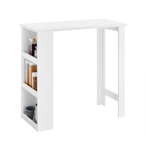 SoBuy BAROVÝ STŮL se 3 policemi Bílá 112x57x106cm Minimalistický obraz