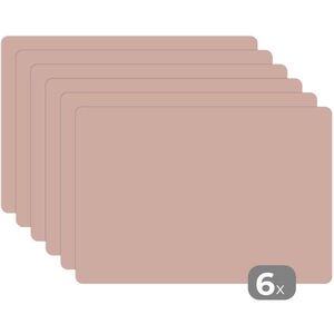 MuchoWow SADA 6 KS PROSTÍRÁNÍ Růžová - Palette - Solid - Solidní růžová 45x30 cm obraz