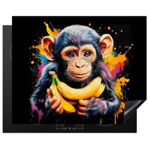 MuchoWow KRYT NA INDUKČNÍ DESKU Opice - Graffiti - Barevné - Banány - Moderní 65x52 cm obraz