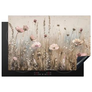 MuchoWow KRYT NA INDUKČNÍ DESKU Květiny - Béžová - Suché květiny 76x51.5 cm obraz