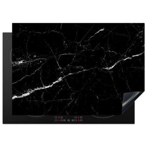 MuchoWow KRYT NA INDUKČNÍ DESKU Mramorový vzhled - Černá - Luxusní 75x52 cm obraz