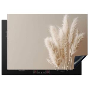 MuchoWow KRYT NA INDUKČNÍ DESKU Pampová tráva - Plumes - Pastelová - Bílá 75x52 cm obraz