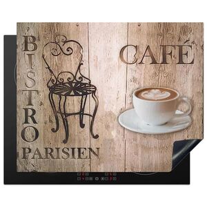 MuchoWow KRYT NA INDUKČNÍ DESKU Bistro Parisien - Kavárna - Káva - Vintage 65x52 cm obraz