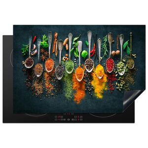 MuchoWow KRYT NA INDUKČNÍ DESKU Bylinky - koření - lžíce 78x52 cm obraz