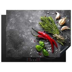 MuchoWow KRYT NA INDUKČNÍ DESKU Pepř - Bylinky - Koření - Beton 71x52 cm obraz