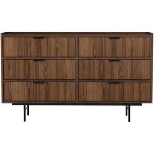 Beautysofa KOMODA Evron se 6 zásuvkami, ořech obraz