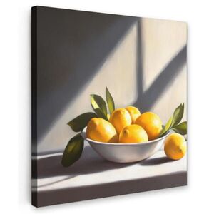 MuchoWow OBRAZ NA PLÁTNĚ Citrony - Zátiší - Žlutá 50x50 cm obraz