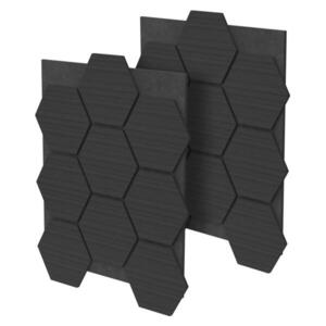 ML-DESIGN AKUSTICKÝ PANEL z pravého dřeva, sada 2 ks, černý, šestiúhelníkový obraz
