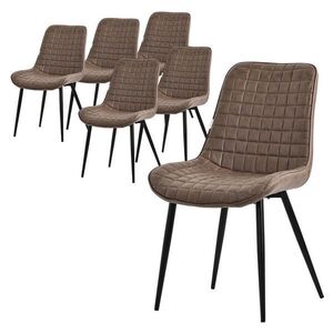 ML-DESIGN JÍDELNÍ ŽIDLE, sada 6 ks, hnědá, umělá kůže obraz