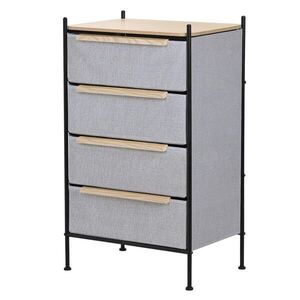 ML-DESIGN KOMODA se 4 látkovými zásuvkami 58x98x42, 5 cm šedá obraz