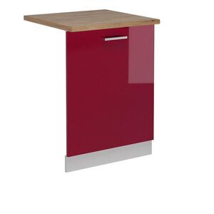 Vicco ČELNÍ PANEL MYČKY R-Line Červená vysoký lesk 60 cm , PD Dub obraz