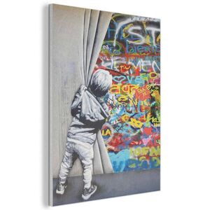 MuchoWow AKUSTICKÝ obraz Graffiti - Chlapec - Ilussie - Street art 60x80 cm obraz