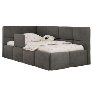 MKS DĚTSKÁ POSTEL ARVO ALTA 90/200 - Šedá Samet - Vlevo obraz