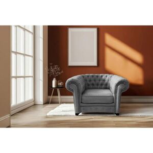 MID.YOU KŘESLO CHESTERFIELD, textil, kompozitní dřevo, šedá obraz