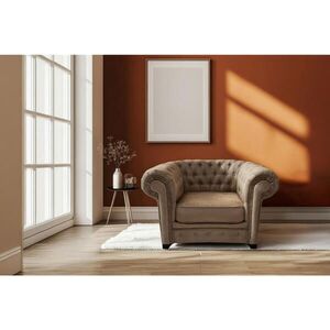 MID.YOU KŘESLO CHESTERFIELD, textil, kompozitní dřevo, světle hnědá obraz