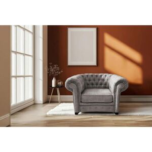 MID.YOU KŘESLO CHESTERFIELD, textil, kompozitní dřevo, šedá obraz