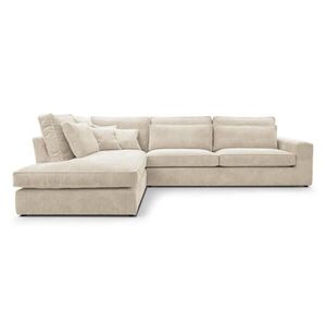 Beautysofa ROHOVÁ pohovka Parma bez funkce spaní, manšestrová látka, krémová, levá obraz