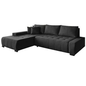 Beautysofa ROHOVÁ rozkládací pohovka Draco L černá, levá, tkanina pletená obraz