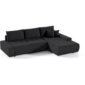 Beautysofa ROHOVÁ pohovka Draco L černá, pravá obraz