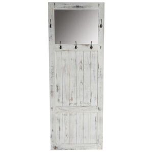 MCW NÁSTĚNNÁ věšáková skříňka se zrcadlem ve stylu shabby chic, bílá obraz