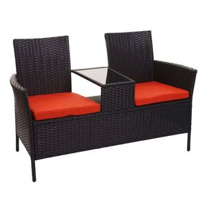 MCW POLY-RATTAN LAVICE Černá, oranžová obraz