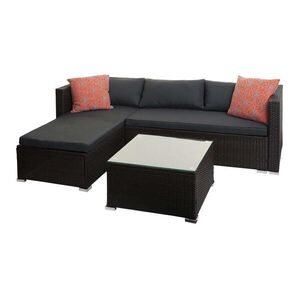 MCW POLY-RATTAN SADA Hnědá, šedá, oranžová obraz