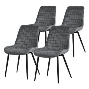 ML-DESIGN JÍDELNÍ ŽIDLE, SADA 4 KS, antracitový samet obraz