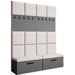 Beautysofa PŘEDSÍŇOVÁ sestava Margaret I+I 162/203/43 s čalouněnými panely a botníkem, grafitová obraz