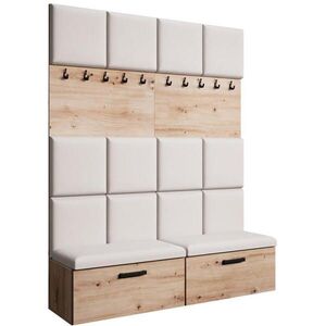 Beautysofa PŘEDSÍŇOVÁ sestava Margaret I+I 162/203/43 s čalouněnými panely a botníkem, dub artisan obraz