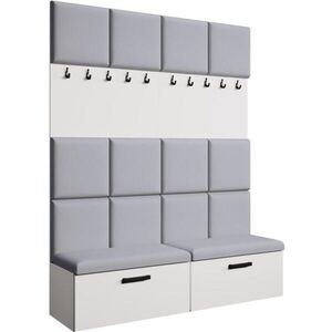 Beautysofa PŘEDSÍŇOVÁ sestava Margaret I+I 162/203/43 s čalouněnými panely a botníkem, bílá obraz