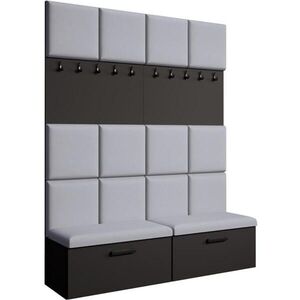 Beautysofa PŘEDSÍŇOVÁ sestava Margaret I+I 162/203/43 s čalouněnými panely a botníkem, černá obraz