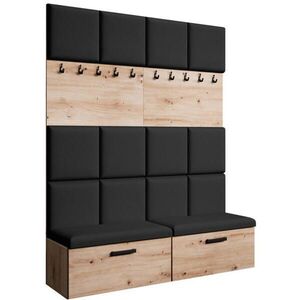 Beautysofa PŘEDSÍŇOVÁ sestava Margaret I+I 162/203/43 s čalouněnými panely a botníkem, dub artisan obraz