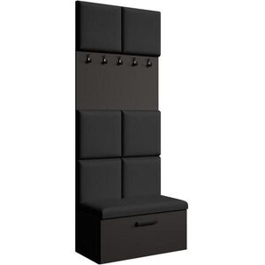 Beautysofa PŘEDSÍŇOVÁ sestava Margaret I 81/203/43 s čalouněnými panely, černá|dub artisan obraz