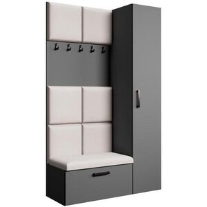 Beautysofa PŘEDSÍŇOVÁ sestava Margaret I+IV 121/203/43 s čalouněnými panely, grafitová|černá obraz