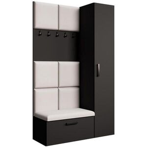 Beautysofa PŘEDSÍŇOVÁ sestava Margaret I+IV 121/203/43 s čalouněnými panely, černá|dub artisan obraz