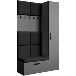 Beautysofa PŘEDSÍŇOVÁ sestava Margaret I+IV 121/203/43 s čalouněnými panely, grafitová|černá obraz