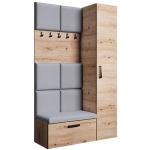 Beautysofa PŘEDSÍŇOVÁ sestava Margaret I+IV 121/203/43 s čalouněnými panely, dub artisan|černá obraz