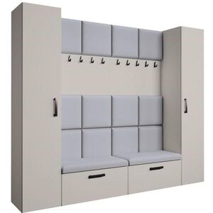 Beautysofa PŘEDSÍŇOVÁ sestava Margaret XL 242/203/43 s čalouněnými panely a botníkem, kašmírová obraz