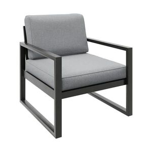 Beautysofa KŘESLO na terasu Stella s kovovým rámem, 76 cm, světle šedé obraz