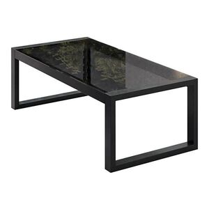 Beautysofa ZAHRADNÍ stůl Stella z tvrzeného skla s kovovými nohami, 110 cm, černý obraz