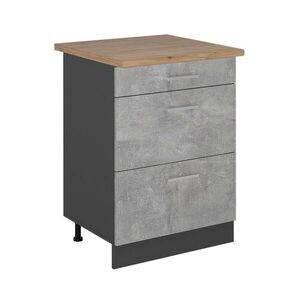 Vicco SPODNÍ SKŘÍŇKA KUCHYŇSKÉ LINKY R-Line Beton 60 cm se zásuvkami, PD Dub obraz