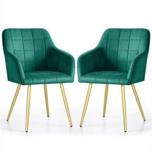 RAUMHIRSCH FURNITURE ČALOUNĚNÁ ŽIDLE, sada 2 ks, kovové nohy, zelená, zlatá 54/82/58 obraz