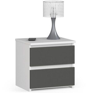 RAUMHIRSCH FURNITURE NOČNÍ STOLEK Bílá, grafitově šedá 40/40/35 obraz