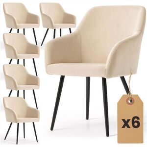 RAUMHIRSCH FURNITURE ČALOUNĚNÁ ŽIDLE, sada 6 ks, kovové nohy, béžová, černá 54, 5/83/58 obraz