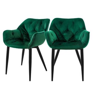 ML-DESIGN JÍDELNÍ ŽIDLE, sada 2 ks, tmavě zelený samet obraz