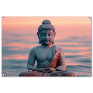 OnlyWow ZAHRADNÍ PLAKÁT Buddha - Socha - Buddha - Voda - Umění - Buddha 90x60 cm obraz