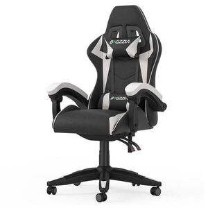 Rattantree HERNÍ-ŽIDLE ergonomická, nastavitelné opěradlo, polštářky – Černá/Bílá obraz