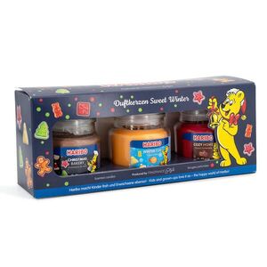 VONNÉ SVÍČKY Vícebarevné 3dílná-sada ve skle vůně Sweet Winter obraz